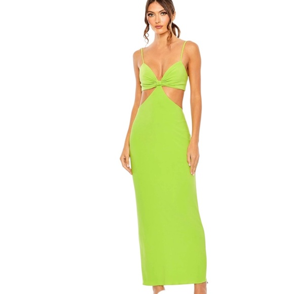 Mac Duggal Vibrant Green Cut out 27110 Dress - Picture 1 of 5